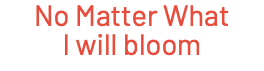 No Matter What I will bloom